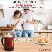 Load image into Gallery viewer, Mixpresso Small Percolator Coffee Pot Electric 4 Cup, Stainless Steel Coffee Maker, Coffee Percolator Electric With Keep Warm Function, 4 Cups Stainless Steel Perculator With Basket