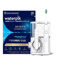 Load image into Gallery viewer, Waterpik Sensonic Complete Care Water Flosser and Rechargeable Electric Toothbrush Combo Set for Teeth Cleaning and Flossing, CC-04, White, Packaging May Vary