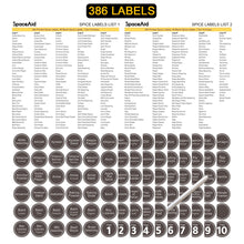 Load image into Gallery viewer, SpaceAid Spice Drawer Organizer with 28 Spice Jars, 386 Spice Labels, 4 Tier Seasoning Rack Tray Insert for Kitchen Drawers, 13&quot; Wide x 17.5&quot; Deep