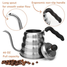 Load image into Gallery viewer, Mixpresso Gooseneck Pour Over Coffee Kettle, Barista Pour Control Design For Coffee &amp; Tea High-Grade Stainless Steel 1.2 Liter (40 Oz) Drip Coffee Induction Cooker, Copper Stovetop Kettle
