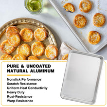 Load image into Gallery viewer, Commercial Quality Baking Sheet Pan Set, Natural Aluminum Cookie Sheet, Umite Chef Warp Resistant Nonstick Baker&#39;s Half Sheet Pan, Large Thick Cookie Tray Pans for Baking, Roasting(2 Pack, 18X13In)