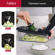 Load image into Gallery viewer, Vegetable Chopper and Spiralizer - Food Chopper with Container, Fruit Slicer, Kitchen Gadgets &amp; Accessories, Home Essentials (4 in 1, White)