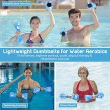 Load image into Gallery viewer, 2PACK Aquatic Exercise Dumbbells, EVA Foam Barbells, Water Weights for Pool Exercise, Water Dumbbells for Men Women Water Workouts, Swimming Training