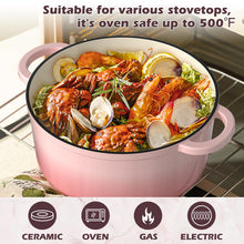 Load image into Gallery viewer, Enameled Cast Iron Dutch Oven - Umite Chef 5QT Pot with Lid &amp; Cotton Potholders - Heavy-Duty Cookware for Bread Baking, Braising, Stews, Roasting(Cream White)