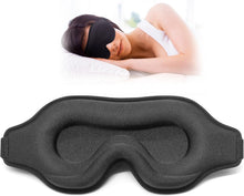 Load image into Gallery viewer, Sleep Eye Mask for Men Women, Sleeping Mask for Side Sleeper, Travel Blackout Night Blindfold Eye Shade Cover with Adjustable Strap (Black)