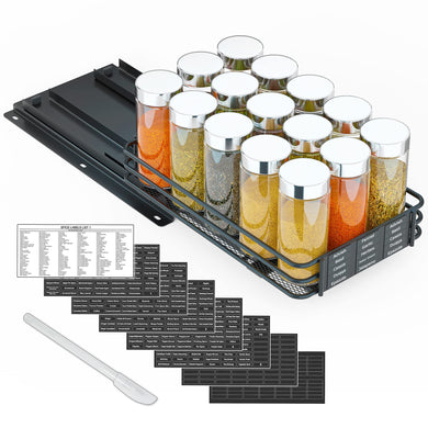 SpaceAid Pull Out Spice Rack Organizer for Cabinet, Heavy Duty Slide Out Seasoning Kitchen Organizer, Cabinet Organizer, with Labels, 4.5