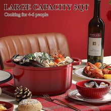 Load image into Gallery viewer, Umite Chef Kitchen Cooking Utensils Set, 5QT Enameled Cast Iron Dutch Oven