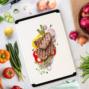 Large Cutting Boards for Kitchen - 18 x 12 Inch Plastic Dishwasher Safe Cutting Board with Deep Juice Groove - Non-Slip, Durable Carving Board for Vegetables, Fruits and Meats