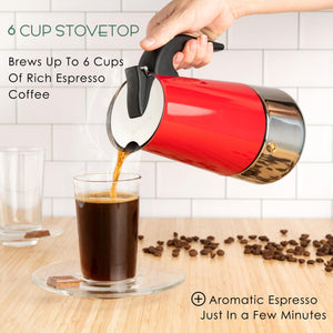 Mixpresso 9 Cup Greca Stovetop Espresso Maker 450ml/15oz, Moka Pot with Coffee Percolator Design, Stainless Steel Stove Top Coffee Maker for Camping or Home Use, Italian Coffee Maker Stovetop