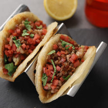 Load image into Gallery viewer, YellRin Taco Holders Stainless Steel Taco Holder Stands Set of 4 Each Taco Rack Holds 2 Soft &amp; Hard Shell Tacos for Taco Rack, Taco Shell Holder, Taco Tray, Oven, Grill (4)