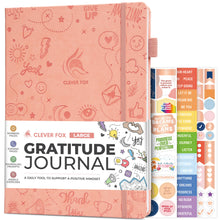 Load image into Gallery viewer, Clever Fox Gratitude Journal – Happiness, Positivity &amp; Affirmation Daily Journal – Inspirational Daily Notebook – 3 Months, A5 (Aquamarine)
