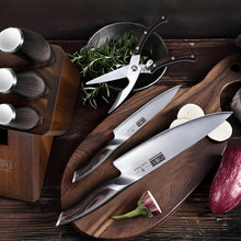 Load image into Gallery viewer, 8-Piece Kitchen Knife Set, Japanese High Carbon Super Steel Knife Set with Block, Professional Ultra Sharp Chef Knife Set with Scissors