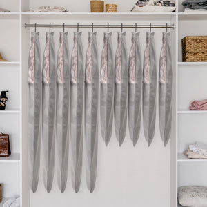 4 Pack 43’’ Gray Garment Bags for Hanging Clothes Storage Travel, Clear Dress Bags for Gowns Long, Suit Bags for Closet Storage
