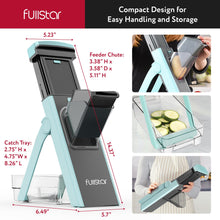 Load image into Gallery viewer, Safer Mandoline Slicer for Kitchen, Cucumber Slicer, Potato, Julienne Vegetable &amp; Food Chopper (4 in 1, Solid White)