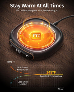 Coffee Mug Warmer, Cup Warmer for Desk with Auto Shut Off, 3 Temp Settings, Mug Warmer for Coffee, Beverage, Milk, Tea, Hot Chocolate, Coffee Warmer Plate in Your Home & Office, Gift (Dark Black)