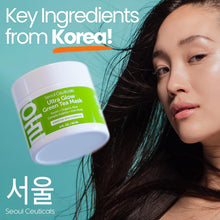 Load image into Gallery viewer, SeoulCeuticals Korean Skin Care Face Mask for Sensitive Skin - Korean Skincare Green Tea Wash Off Masks - K Beauty Face Masks - Aloe Vera Mask + Centella Asiatica Hydrating Facial Spa Mask 2oz