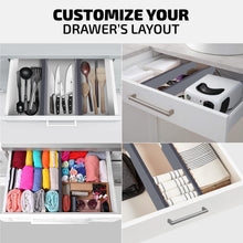 Load image into Gallery viewer, 4 Pack Drawer Dividers Bamboo 2.6&quot; High, 16-22&quot; Adjustable Drawer Organizers for Clothes, Expandable Dresser Separators in Bedroom/Bathroom/Kitchen/Office Organization and Storage (Natural)