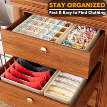 Load image into Gallery viewer, SpaceAid Drawer Organizer Clothes, 12 Pack Dresser Organizer Bins for Nursery, Closet Organization and Storage Dividers for Clothing, Baby Clothes, Underwears, Socks (Black)