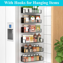 Load image into Gallery viewer, Metal 4 Pack Magnetic Spice Storage Rack Organizer for Refrigerator and Oven, Black Fridge Organizers and Storage
