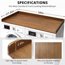 Load image into Gallery viewer, Washer Dryer Countertop, 27.5&quot; x 54&quot; Bamboo Washer and Dryer Countertop for Laundry Room Organization(Retro Brown)