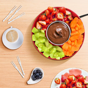 8.79oz MINI Electric Chocolate Melting Pot,Melting Fondue Set with 4PCS Forks,Cute Chocolate Fondue Fountain,Warmer Machine for Milk Chocolate,Cheese,Butter,Candy