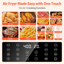 Load image into Gallery viewer, Beelicious 5.8QT Large Air Fryer, 12-in-1 Digital Airfryer with Clear Window, 40+ Recipes, Flavor-Lock Tech, Shake Reminder, Compact, Quiet, Dishwasher Safe, Nonstick (Matte Black)