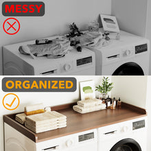 Load image into Gallery viewer, SpaceAid Washer Dryer Countertop, Laundry Wood Shelf Topper with Edge, 54&quot; Width x 27.5&quot; Depth Cover Guard Organizer for Washer and Dryer Laundry Hamper Counter Storage Organization (Black)