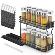 Load image into Gallery viewer, SpaceAid Pull Out Spice Rack Organizer for Cabinet, Heavy Duty Slide Out Seasoning Kitchen Organizer, Cabinet Organizer, with Labels, 4.5&quot; W x10.75 D x8.5 H, 1 Drawer 2-Tier