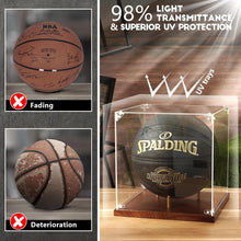 Load image into Gallery viewer, JupDec Jersey Frame &amp; Basketball Display Case, Large Clear Acrylic Shadow Box with UV Protection Wooden Showcase,Idea Gift for Sports Fans