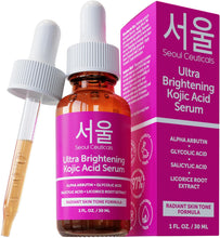 Load image into Gallery viewer, SeoulCeuticals Korean Skin Care Kojic Acid Serum Alpha Arbutin – Dark Spot Remover Corrector Glycolic Acid + Salicylic Acid K Beauty 1oz