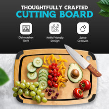 Load image into Gallery viewer, Dishwasher Safe Cutting Boards for Kitchen - 2 Piece Large Composite Wood Cutting Board Set with Non-Slip Feet and Juice Groove (14.5&quot; x 11&quot; and 11.7&quot; x 9.3&quot;) - Thin, Lightweight, Eco-Friendly