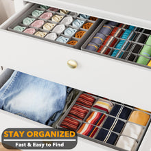 Load image into Gallery viewer, SpaceAid Drawer Organizer Clothes, 12 Pack Dresser Organizer Bins for Nursery, Closet Organization and Storage Dividers for Clothing, Baby Clothes, Underwears, Socks (Black)