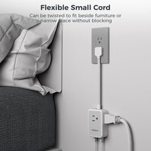 Load image into Gallery viewer, Small Flat Plug Power Strip, TESSAN Ultra Thin Extension Cord with 3 USB Wall Charger (1 USB C), 3 Outlets Mini Charging Station, 5 ft Slim Plug for Cruise Travel Office School Dorm Room Essentials