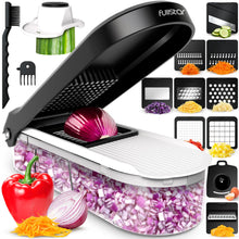 Load image into Gallery viewer, Fullstar Vegetable Chopper, Mandoline Slicer - Cheese Grater, Food Chopper with Container, Kitchen Gadgets, Home Essentials (6-in-1, White/Black)