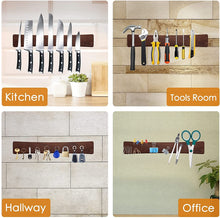 Load image into Gallery viewer, Magnetic Knife Strips, Magnetic Knife Holder for Wall 16 Inch, Acacia Wood Knife Magnetic Strip Use as Knife Bar, Knife Holder for Kitchen Utensil Organizer