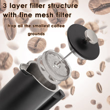 Load image into Gallery viewer, Mixpresso Stainless Steel French Press Coffee Maker 27 Oz 800 ml, Double Wall Insulated French Press Stainless Steel &amp; Tea Brewer Easy Clean &amp; Easy Press Strong Quality Metal Coffee Press.