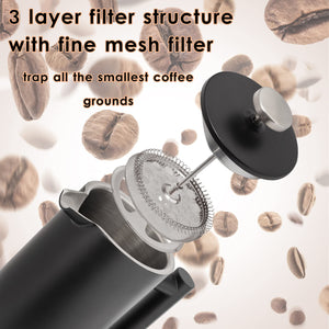 Mixpresso Stainless Steel French Press Coffee Maker 27 Oz 800 ml, Double Wall Insulated French Press Stainless Steel & Tea Brewer Easy Clean & Easy Press Strong Quality Metal Coffee Press.