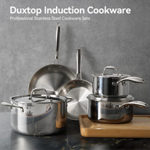 Load image into Gallery viewer, Duxtop Whole-Clad Tri-Ply Stainless Steel Induction Cookware Set, 10PC Kitchen Pots and Pans Set
