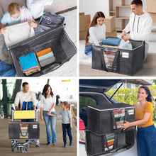 Load image into Gallery viewer, HomeHacks Extra Large Moving Bags with Visible PVC Window, Lightweight but Durable Storage Bags with Reinforced Handles, Storage Totes for Packing, Moving, Storage (93L, 6-Pack)