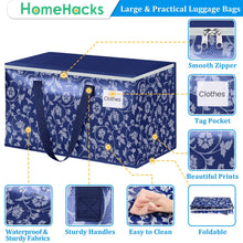 Load image into Gallery viewer, HomeHacks Moving Bags, Extra Large Size Moving Boxes, Heavy Duty Luggage Bags with Smooth Zipper and Sturdy Handles, Large Capacity &amp; Easy Loading Storage Totes for Space Saver 88L, 6-Pack, Blue