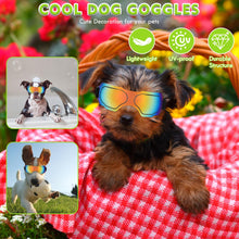 Load image into Gallery viewer, Small Dog Goggles, UV Protection Sunglasses for Small to Medium Breed Dog, Snow-Proof Windproof Goggles with Flexible Straps for Puppy Dogs (Red)