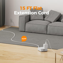 Load image into Gallery viewer, Surge Protector Flat Extension Cord Flat Plug Power Strip, 8 AC Outlets, 3 USB Charger(1 USB C Port) 3-Sided Outlet Extender, 5 Ft, 900 Joules Protection, Office Supplies, Dorm Room Essentials, Grey