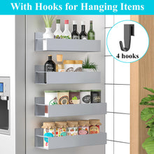 Load image into Gallery viewer, Metal 4 Pack Magnetic Spice Storage Rack Organizer for Refrigerator and Oven, Black Fridge Organizers and Storage