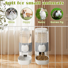 Load image into Gallery viewer, 34oz Hanging Automatic Cat Food and Water Dispenser, 1L Auto Gravity Pet Feeder Set, Cage Cat Dog Feeder for Kitten Puppy Bunny Guinea Pig (Milk Coffee)