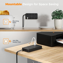 Load image into Gallery viewer, Power Strip Surge Protector, TESSAN Flat Plug Extension Cord with 8 Outlets 3 USB Charger(1 USB C), 1080 Joules Protection, Wall Mountable Charging Station for Home Office School Dorm Room Essentials