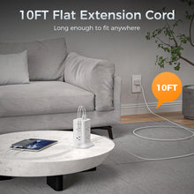 Load image into Gallery viewer, Tower Power Strip with 6 Feet Extension Cord, 8 Outlets 3 USB Chargers, 1700 Joules Surge Protection, Extension Cord with Multiple Outlets, 1875W, Office Supplies, Dorm Essentials, Charging Station
