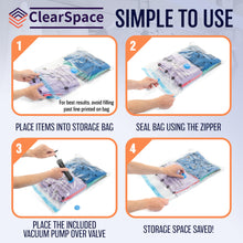 Load image into Gallery viewer, Vacuum Seal Bags for Clothing Travel, 10 Jumbo - Space Saver Vacuum Storage Bags, Blanket &amp; Clothes Storage Bags Vacuum Sealed – Hand Pump Included, Bolsas Para Guardar Ropa Al Vacío