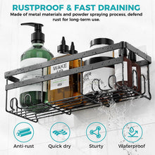 Load image into Gallery viewer, HomeHacks Shower Caddy, No Drilling Rustproof Organizer with Save Space Hooks, Apartment Essentials for Bathroom, Kitchen &amp; Living Room, Shelf for Inside Shower, 2-Pack