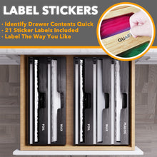 Load image into Gallery viewer, SpaceAid WrapNeat 3 in 1 Wrap Organizer with Cutter and Labels, Plastic Wrap, Aluminum Foil and Wax Bamboo Dispenser for Kitchen Storage Organization Holder for 12&quot; Roll (Natural)