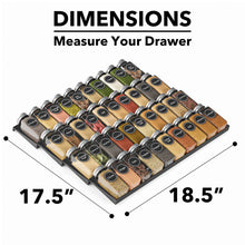 Load image into Gallery viewer, SpaceAid Spice Drawer Organizer with 28 Spice Jars, 386 Spice Labels, 4 Tier Seasoning Rack Tray Insert for Kitchen Drawers, 13&quot; Wide x 17.5&quot; Deep